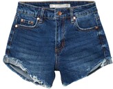 Thumbnail for your product : Tractr High Waist Fray Hem Denim Shorts