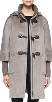 Thumbnail for your product : Cinzia Rocca Llama-Wool Toggle Coat, Taupe