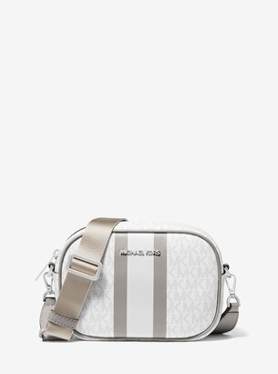 jet set medium logo stripe crossbody bag