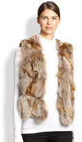 Thumbnail for your product : Adrienne Landau Text Fox & Rabbit Fur Vest