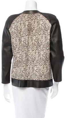 Derek Lam Calf Fur-Paneled Leather Jacket