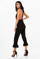 Thumbnail for your product : boohoo Double Ruffle Crepe Cropped Pants