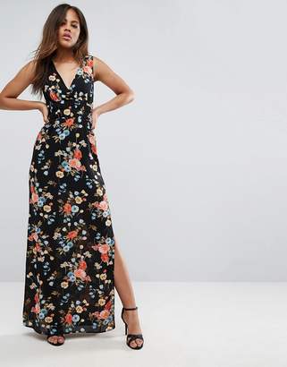 Oh My Love Tall Plunge Maxi Dress With Tie Waist And Cami Dress