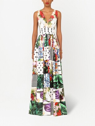 Dolce & Gabbana Mix Print Long Dress