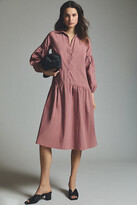 Thumbnail for your product : Maeve Button-Front Taffeta Dress Pink