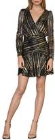 Thumbnail for your product : ML Monique Lhuillier Long Sleeve Metallic Mini Dress