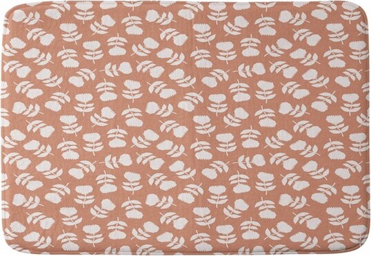 Deny Designs LittleArrowVintageFloralTerracottaMemoryFoamBathRugOrange-DenyDesigns