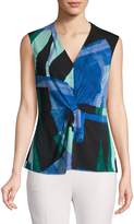 Thumbnail for your product : Donna Karan Printed Front-Knot Tank