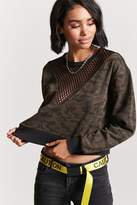 Thumbnail for your product : Forever 21 Mesh Panel Camo Sweatshirt