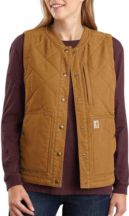 carhartt women's quilted canvas vest basil