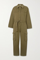 Thumbnail for your product : Maje Belted Cotton-twill Jumpsuit