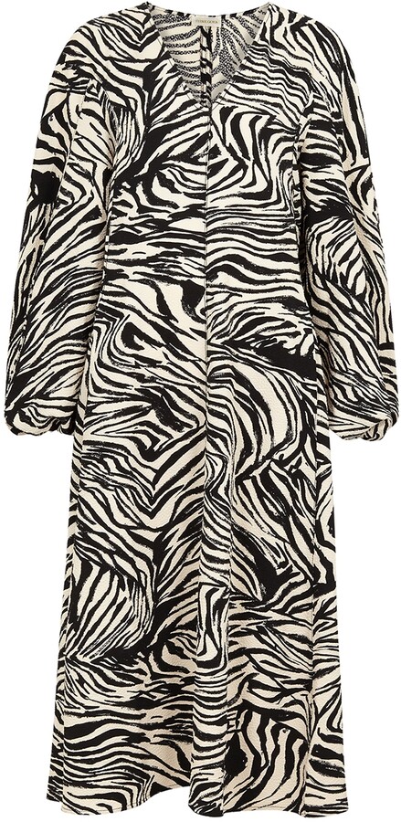 Stine Goya Rosen zebra-print midi dress - ShopStyle