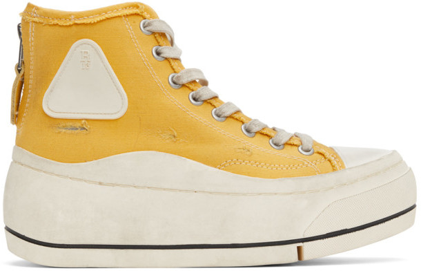 gold high top shoes