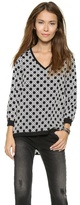 Thumbnail for your product : Tibi 3/4 Sleeve V Neck Top