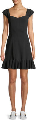 Rebecca Taylor Cap-Sleeve Structured Textured Dress