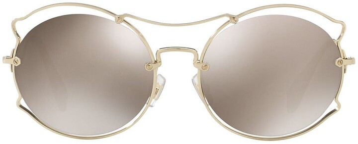 miu miu irregular 61mm aviator sunglasses
