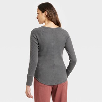 Knox Rose™ Women's ong Sleeve Notch Neck Thermal Top - ShopStyle