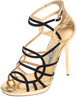 Gold Strappy Heels | Shop the world's largest collection of fashion |  ShopStyle UK