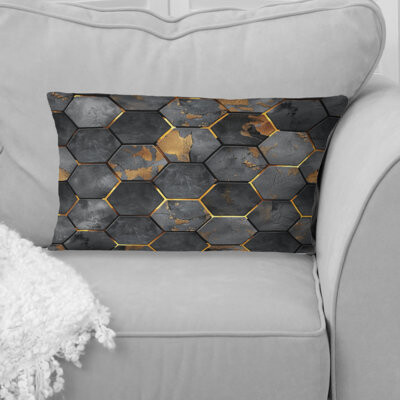 Glamorous Hexagon II - Glam Lumbar Pillow