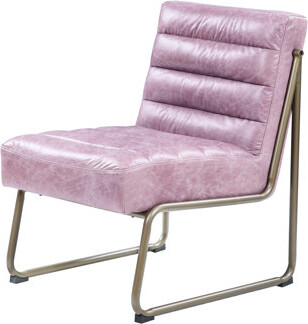 Contemporary Chair With Metal Base - Quality Fabric, Legs, Living Area Enhancement, 33in H X 22in W 30in D, Pink Leather Sled Relax For Home Soft Wood