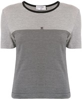 Thumbnail for your product : Chanel Pre Owned striped CC T-shirt