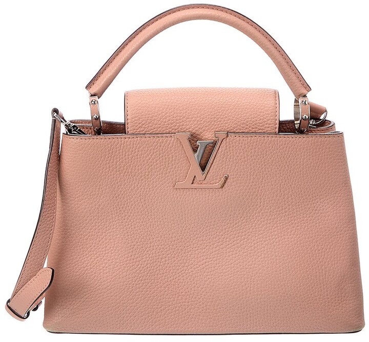 Louis Vuitton Galet/Pink Taurillon Leather Capucines MM Bag