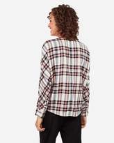 Thumbnail for your product : Express Plaid Deep V Flannel Top