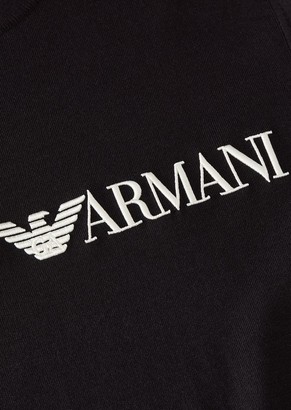 Emporio Armani Mixed Virgin-Wool Sweater With Embroidered Logo
