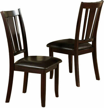 Red Barrel Studio Simple Contemporary Set Of 2 Side Chairs Dining Seating Cushion Chair Unique Kitchen Dining Room Faux Leather Seat