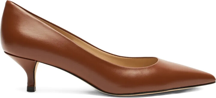 Stuart Weitzman 50mm Stuart Power leather pointed-toe pumps