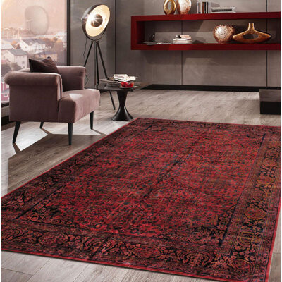 Pasargad One-of-a-Kind Oriental Handmade Hand-Knotted Rectangle 12' x 15' Wool Area Rug in Burgundy/Navy