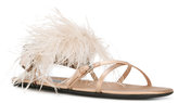 Thumbnail for your product : Prada fluffy trim sandals