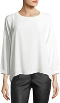 Thumbnail for your product : Vince Crewneck Long-Sleeve Silk Blouse