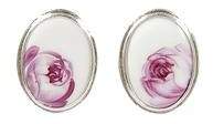 Materia Prima Rose silver oval earrings