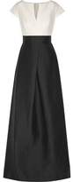 Thumbnail for your product : Halston Pleated Two-tone Cotton And Silk-blend Faille Gown