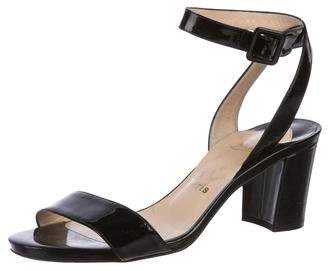 Christian Louboutin Patent Leather Ankle Strap Sandals