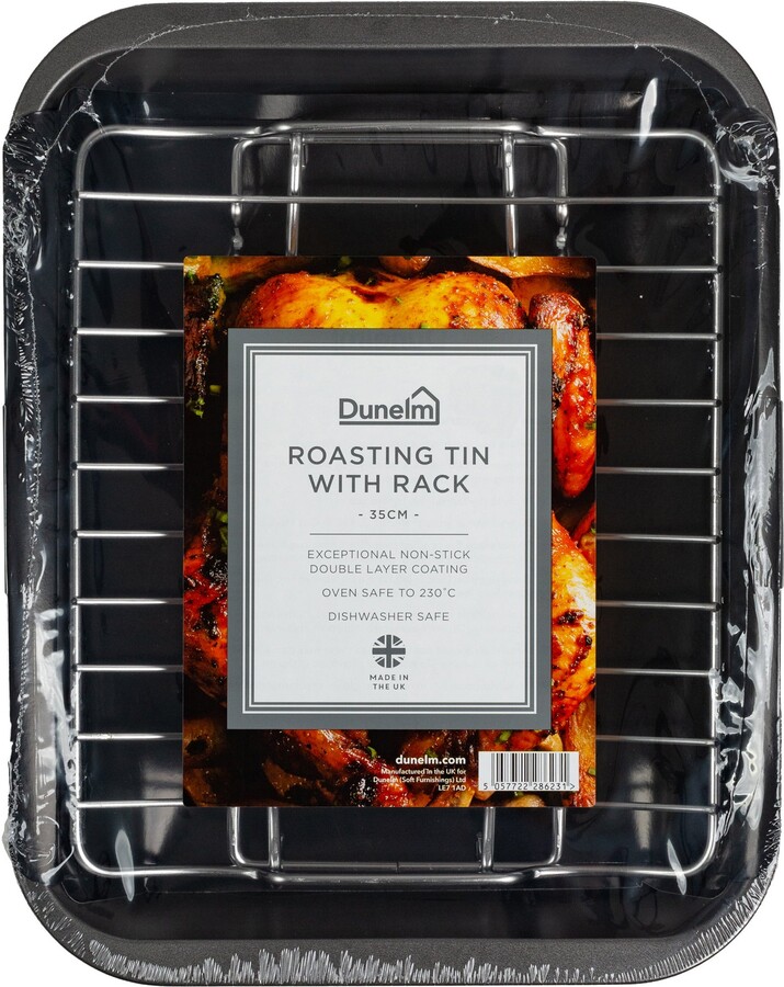 Dunelm 35cm Roasting Tin With Rack Silver ShopStyle Waffle Makers