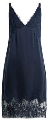 Icons - Art Marigold Silk Slip Dress - Womens - Navy