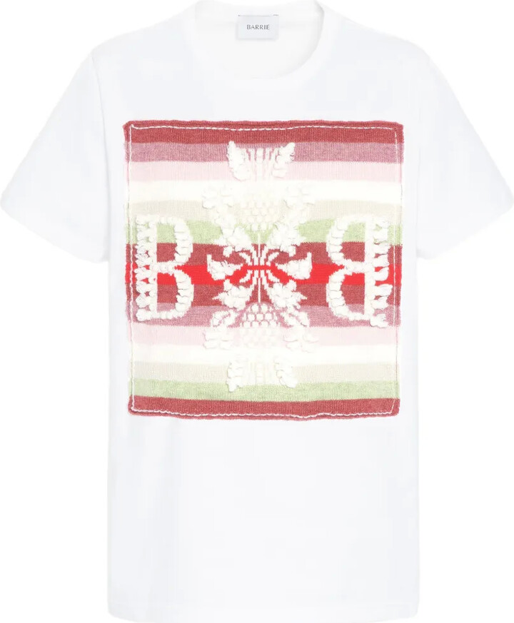 Barrie striped logo-patch T-shirt