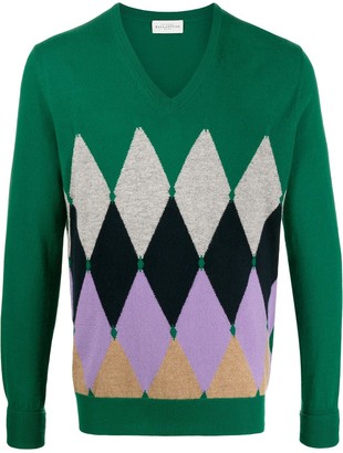 Ballantyne argyle knit V-neck sweater