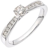 Thumbnail for your product : Love Diamond 9Ct White Gold 50 Point Total Diamond Solitaire Ring With Diamond Channel Set Shoulders
