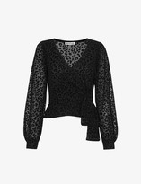 Thumbnail for your product : Whistles Animal-print devore woven top