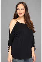 Thumbnail for your product : MICHAEL Michael Kors Size Cold Shoulder Ruched Top
