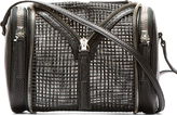 Thumbnail for your product : Kara Black Pebbled Leather & Mesh Double Date Bag