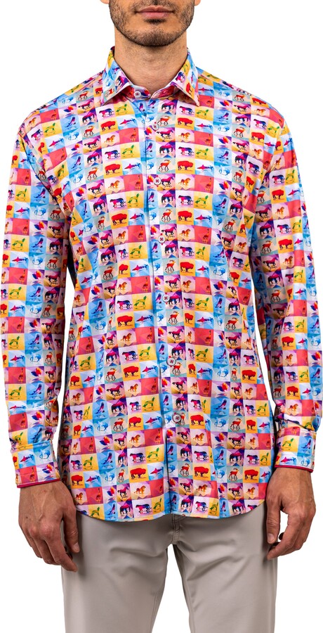 Maceoo Fibonacci Stretch Ascension 3307 Contemporary Fit Button-Up Shirt