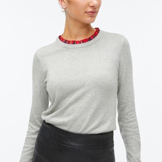 j crew ruffle neck pullover sweater