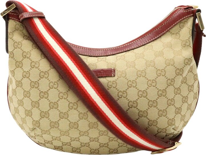 Gucci Beige Gg Canvas & Leather Shoulder Bag (Authentic Pre-Loved)