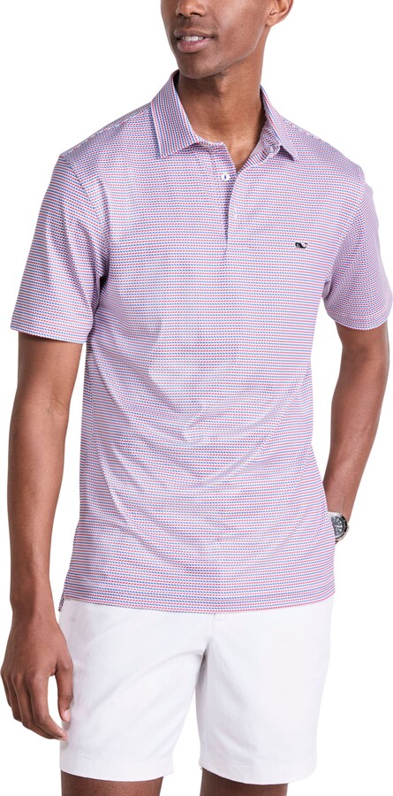 Vineyard Vines Fish Print Sankaty Performance Polo