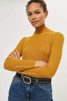 Thumbnail for your product : Topshop Roll Neck Button Detail Sweater