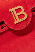 Thumbnail for your product : Balmain Bbuzz Medium Fringed Suede Shoulder Bag - Red